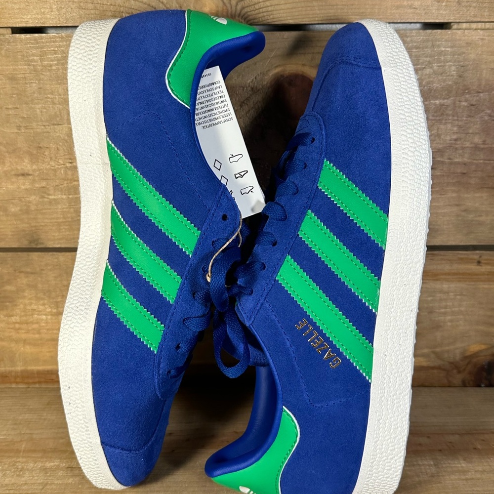 NEW MULTIPLE SIZES Adidas Gazelle "Royal Blue Energy Green" Low Top Shoes JH5389 - Picture 6 of 7